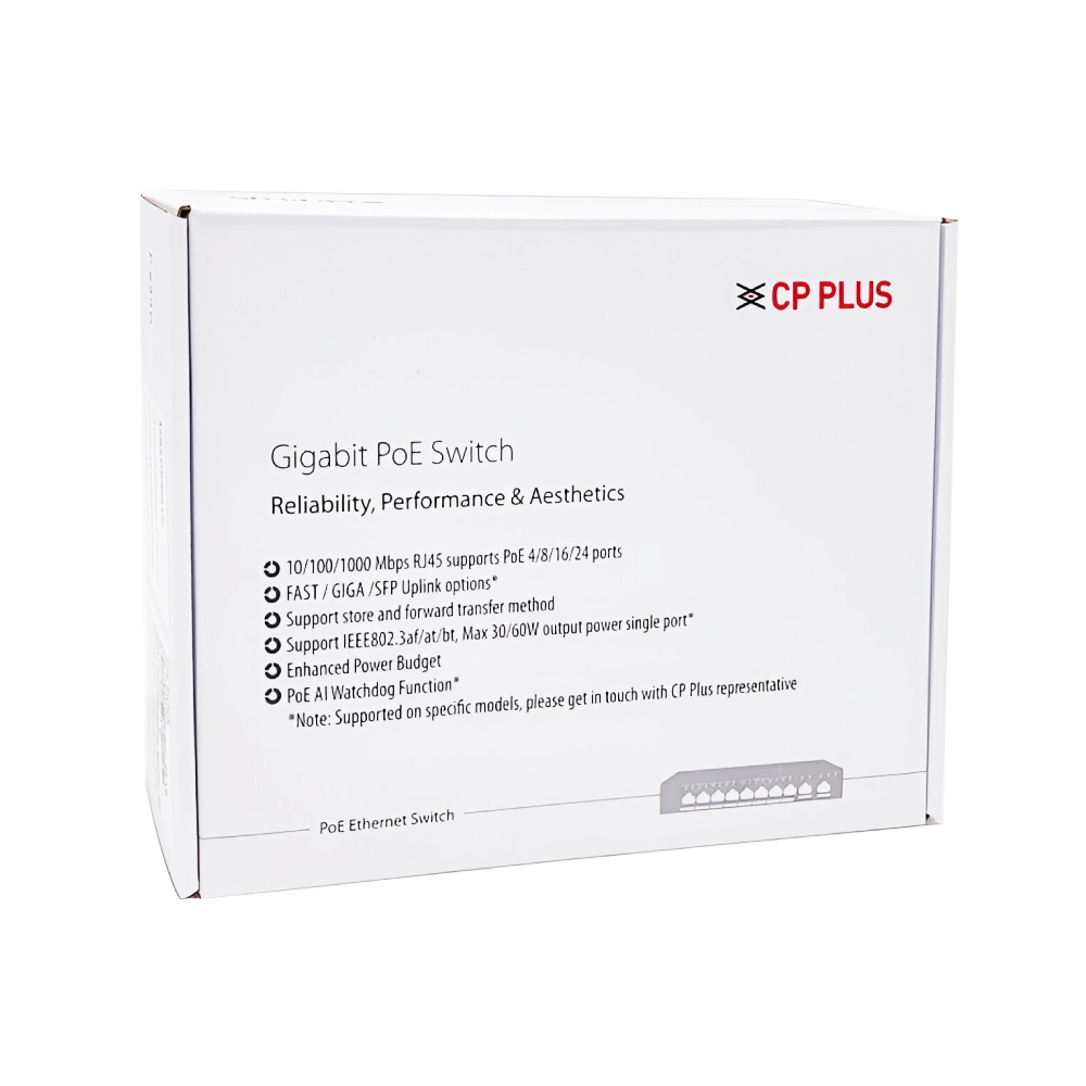 CP-Plus Poe Switch 8 Port (8 GE + 2 GE + 2 SFP Port)